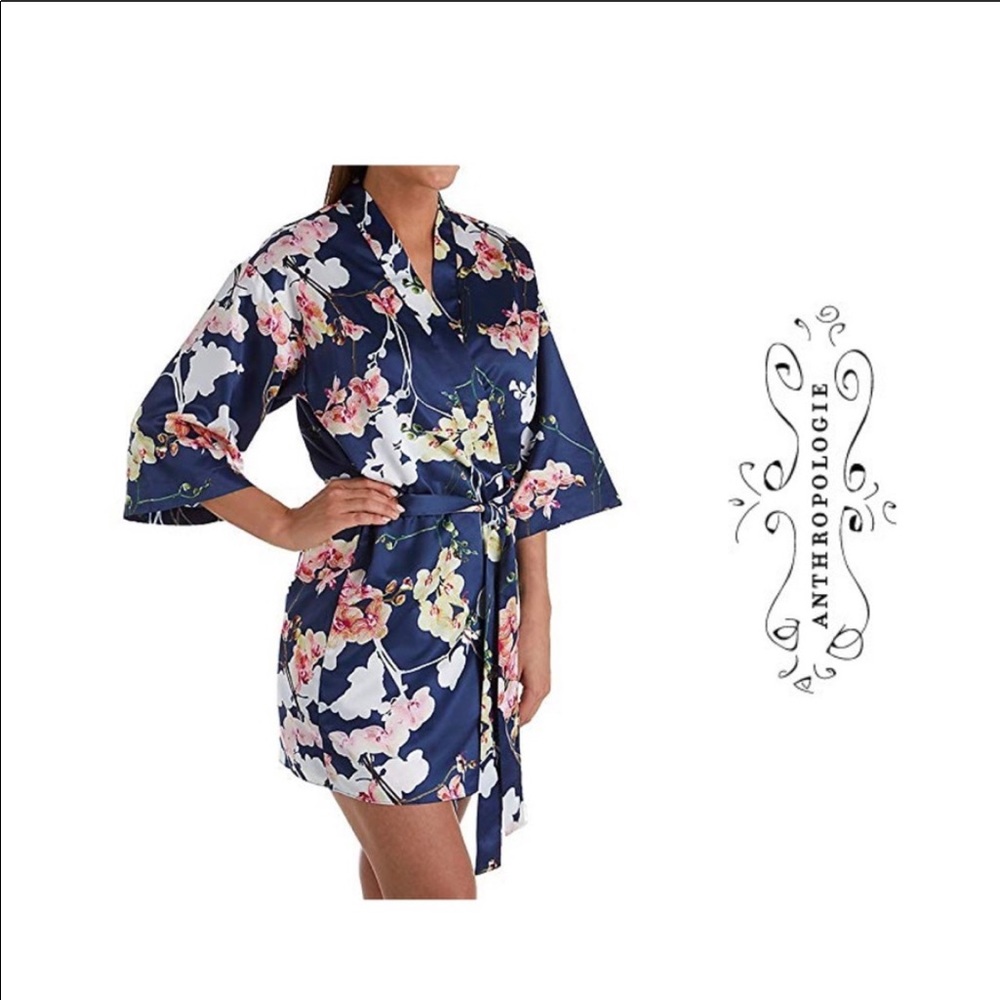 ANTHROPOLOGIE DESIGNER FLORA NIKROSZ ORCHID KIMONO